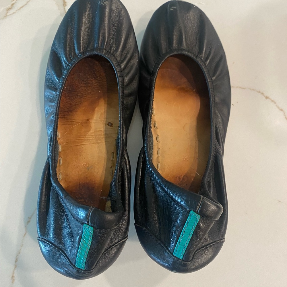 Tieks Black Leather Ballet Flats